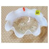 Jefferson Glass Blue Opalescent Ruffles & Rings