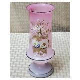 6 1/4" Antique Victorian Pink Bristol Glass Vase