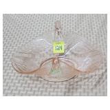 Fenton Pink Depression Double Swan Nesting Bowl