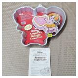 1982 Romantic Cupid Cake Pan w/label, book