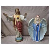 Jesus & Angel Religious Statues