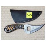 Damascus Skinner Knife W/ Leather Sheath