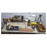 Lot of Decorative Wood Boxes, White Tier WoodShelf