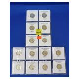 Lot of 14 Old Jefferson Nickels 1939 - 1959