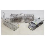 Lot of 3 Live Animal Cage Traps