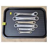 Lot of Craftsman Flat Ratchting Box End Wrenches