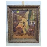 Antique Religious Picture w/ Ornate Wood Frame