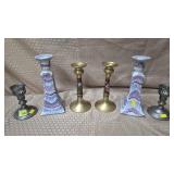 Three Pairs of Decorative Candlesticks