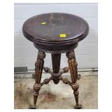 Antique Victorian Piano Stool w/ Clawfeet