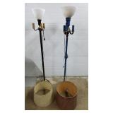 Lot of 2 Vintage MCM Floor Lamps