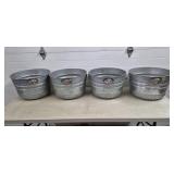 Lot of 4 Behrens Galvanized Ash Buckets