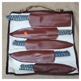 5 Piece Damascus Steel Kitchen Knife Set w/