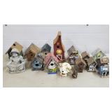 Large Lot of Wood Birdhouses, Little Girl Outdoor