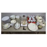 Large Lot of Assorted China, Milked Glass, Enamel-