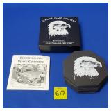 Genuine Slate Bald Eagle Coasters w/ Original Box