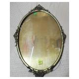 Antique Oval Bubble Glass Ornate Wall Frame