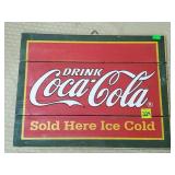 Coca-Cola Painted Wooden Sign