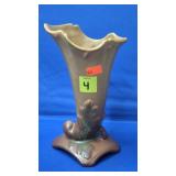 Antique Weller Oak Cornucopia Vase - 7 3/4" H