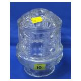 Vtg  Bars & Stripes Clear Glass Fairy Lamp