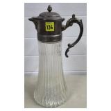 13 1/2" H Antique Tall Glass & Silver Plate Claret