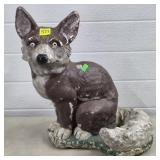Concrete Fox Statue, 15" H