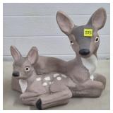 Concrete 2 Deer Statue, 12" H