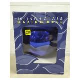 10" Blue Glass Gazing Ball - NIB