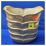 Stangl Granada 22k Gold Handpainted Scalloped Vase
