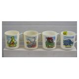Lot of 4 Vintage Hong Kong Dinosaur Mugs