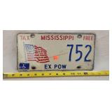 Mississippi Ex Pow License Plate - Metal