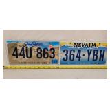 Nevada & South Dakota License Plates - Aluminum