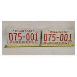 1981 Minnesota Dealer License Plate - Metal