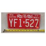 1977 200 Yrs Missouri License Plate - Metal
