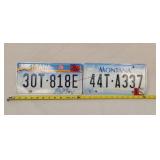 2- Vintage Montana License Plates - Aluminum