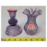 Fenton Candle Holder & Thumbprint Vase by George