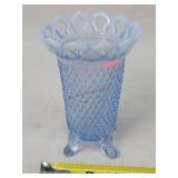 Imperial Blue Opalescent Footed Vase 5.5't