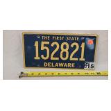 2015 Delaware License Plate - Aluminum
