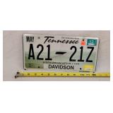 2013 Davidson Tennessee License Plate - Aluminum