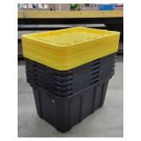 7- 27 Gallon Used Stackable Storage Totes
