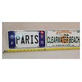 Paris & Florida NEW License Plates - Aluminum