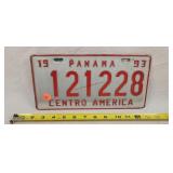 1993 Panama Centra America License Plate - Metal