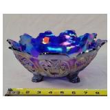 Imperial Cobalt Blue Meadow Flowers Bowl 9'