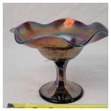 Northwood Purple Ruffled Basketweave Compote
