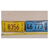 '85 & 87' Metal Illinois License Plates