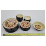 35pcs of Noritake Folkstone Stoneware Dinnerware