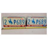 1975 Spirit of 76 Wyoming License Plate - Metal
