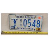 2007 Minnesota Ready Reserve License Plate -