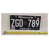 Black Minnesota License Plate - Aluminum