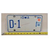 1990 Iowa Dealer License Plate - Metal