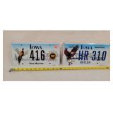 Iowa Pheasant & Eagle License Plates - Alum